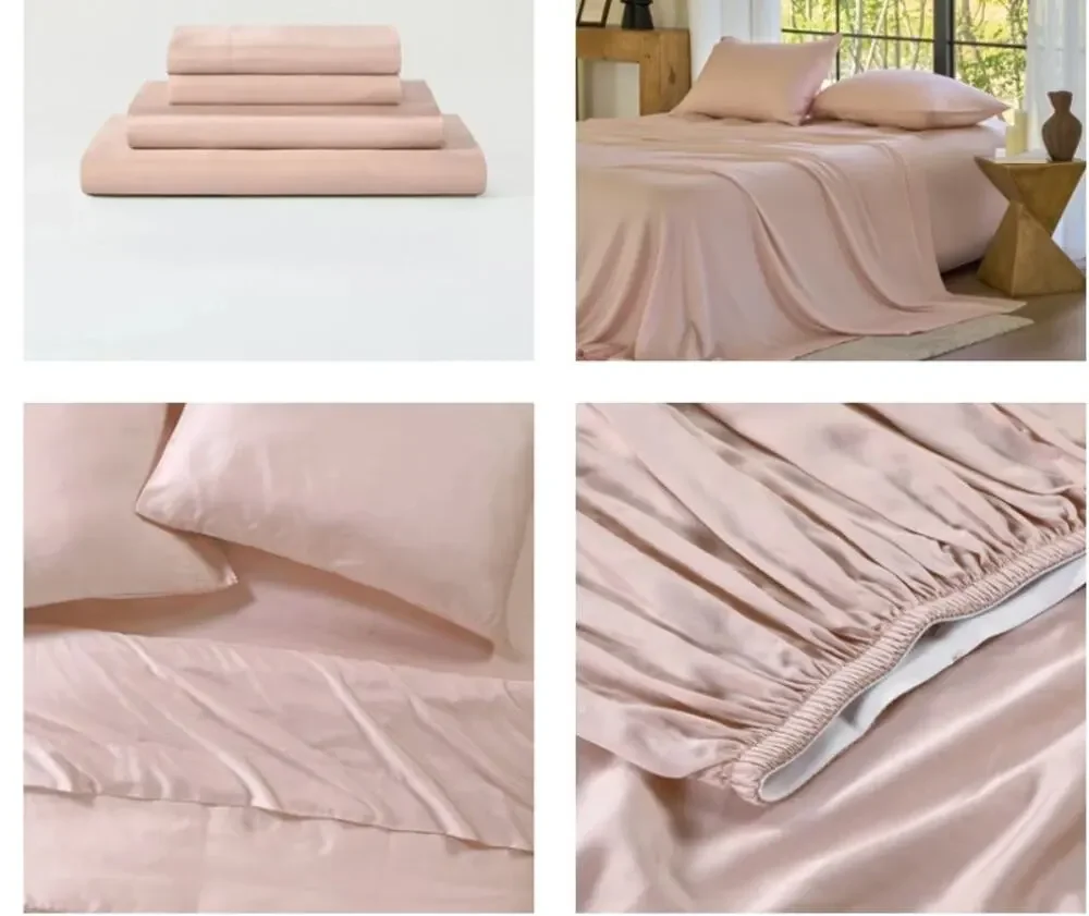Sijo Airyweight Eucalyptus Fitted Sheet Set - Queen - Blush